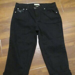 Earl Jeans Black Capri Stretch Denim 12